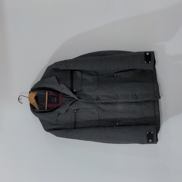 Men's Stone Winter Jacket in herringbone grey - Picture 1 of 6